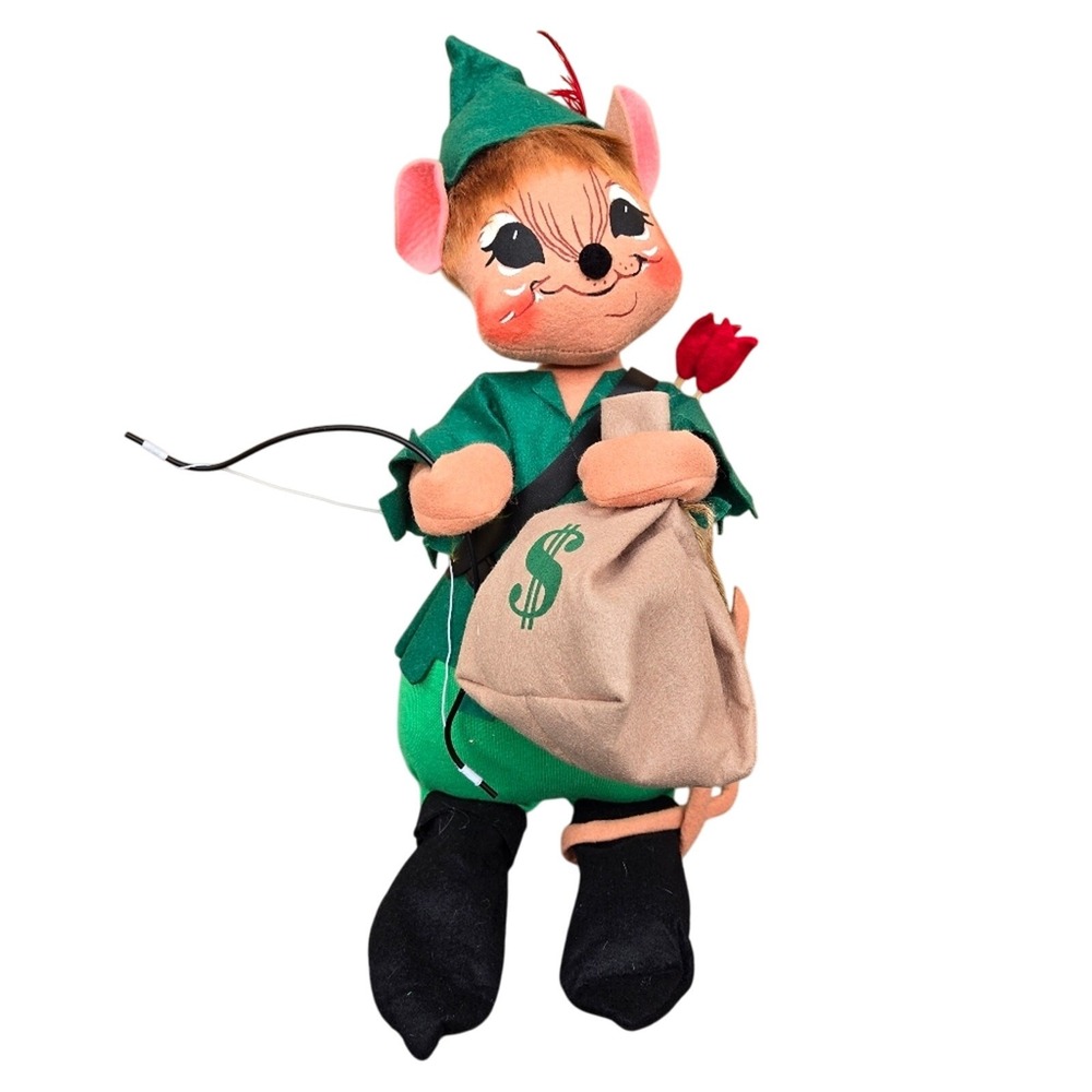 Annalee Robin Hood Mouse Doll with a money bag